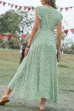Bohemian Elegant Print Bandage V Neck A Line Dresses