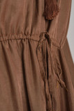 Sexy Simplicity Solid Draw String Frenulum Off the Shoulder Loose Rompers