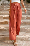 Casual Solid Bandage Loose High Waist Straight Solid Color Bottoms