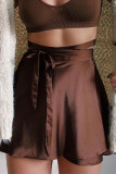 Sweet Elegant Solid Frenulum Loose High Waist Type A Else Bottoms