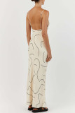 Sexy Street Geometric Print Patchwork V Neck Sling Dress Dresses