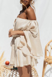 Sexy Simplicity Solid Draw String Frenulum Off the Shoulder Loose Rompers