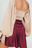 Sweet Elegant Solid Frenulum Loose High Waist Type A Else Bottoms
