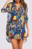 Sexy Vacation Floral Patchwork Swimwears Cover Up