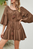 Sexy Simplicity Solid Draw String Frenulum Off the Shoulder Loose Rompers