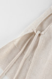 Casual Simplicity Solid Pocket Frenulum O Neck Sleeveless Two Pieces
