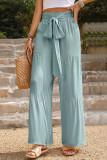 Casual Solid Bandage Loose High Waist Straight Solid Color Bottoms