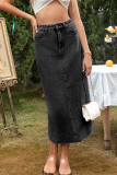 Street Elegant Solid Patchwork Regular High Waist Type A Solid Color Bottoms