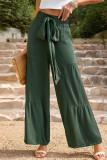 Casual Solid Bandage Loose High Waist Straight Solid Color Bottoms
