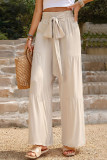Casual Solid Bandage Loose High Waist Straight Solid Color Bottoms