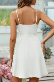Sexy Solid Fold U Neck A Line Dresses