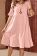Casual Solid Fold O Neck A Line Dresses