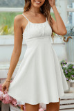 Sexy Solid Fold U Neck A Line Dresses