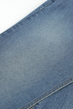Street Elegant Solid Make Old Slit Without Belt Regular High Waist Type A Solid Color Bottoms