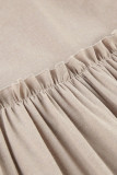 Casual Solid Frenulum Buttons U Neck A Line Dresses