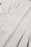 Casual Elegant Solid Patchwork Turndown Collar Shirt Dress Dresses