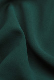 Elegant Solid Frenulum Fold O Neck Pleated Dresses