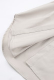 Casual Elegant Solid Patchwork Turndown Collar Shirt Dress Dresses