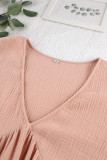 Casual Living Solid Pocket V Neck Long Sleeve Dresses