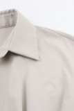 Casual Elegant Solid Patchwork Turndown Collar Shirt Dress Dresses