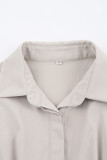 Casual Elegant Solid Patchwork Turndown Collar Shirt Dress Dresses