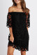 Elegant Solid Lace Hollowed Out Off the Shoulder A Line Dresses