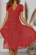 Sweet Elegant Dot Patchwork V Neck A Line Dresses