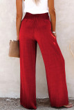 Casual Solid Buttons Loose High Waist Wide Leg Solid Color Bottoms