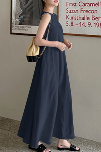 Casual Solid O Neck Vest Dress Dresses