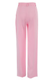 Casual Solid Pocket Loose High Waist Wide Leg Solid Color Bottoms