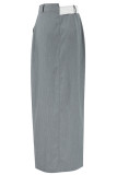 Street Elegant Solid Slit Regular High Waist Straight Solid Color Bottoms