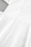 Sexy Casual Hollowed Out Slit Square Collar A Line Dresses