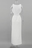 Sexy Casual Hollowed Out Slit Square Collar A Line Dresses