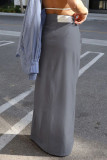 Street Elegant Solid Slit Regular High Waist Straight Solid Color Bottoms