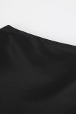 Elegant Solid Asymmetrical Regular High Waist Type A Solid Color Bottoms