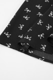 Elegant College Butterfly Print Patchwork V Neck A Line Dresses