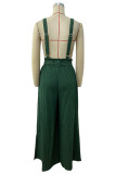 Casual Simplicity Solid Fold Loose Jumpsuits