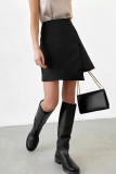 Elegant Solid Asymmetrical Regular High Waist Type A Solid Color Bottoms