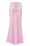 Elegant Zebra Print Patchwork Regular High Waist Full Print Bottoms