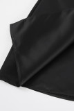 Elegant Solid Asymmetrical Regular High Waist Type A Solid Color Bottoms