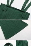 Casual Simplicity Solid Fold Loose Jumpsuits