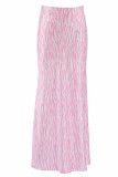 Elegant Zebra Print Patchwork Regular High Waist Full Print Bottoms