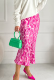 Elegant Zebra Print Patchwork Regular High Waist Full Print Bottoms
