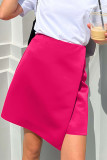 Elegant Solid Asymmetrical Regular High Waist Type A Solid Color Bottoms