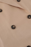 Work Elegant Solid Frenulum Buckle Turn-back Collar Suit Dress Dresses