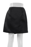 Elegant Solid Asymmetrical Regular High Waist Type A Solid Color Bottoms