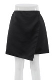 Elegant Solid Asymmetrical Regular High Waist Type A Solid Color Bottoms