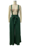 Casual Simplicity Solid Fold Loose Jumpsuits