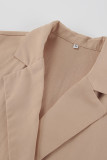 Work Elegant Solid Frenulum Buckle Turn-back Collar Suit Dress Dresses