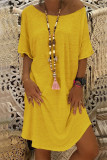 Casual Daily Solid O Neck T-shirt Dress Dresses